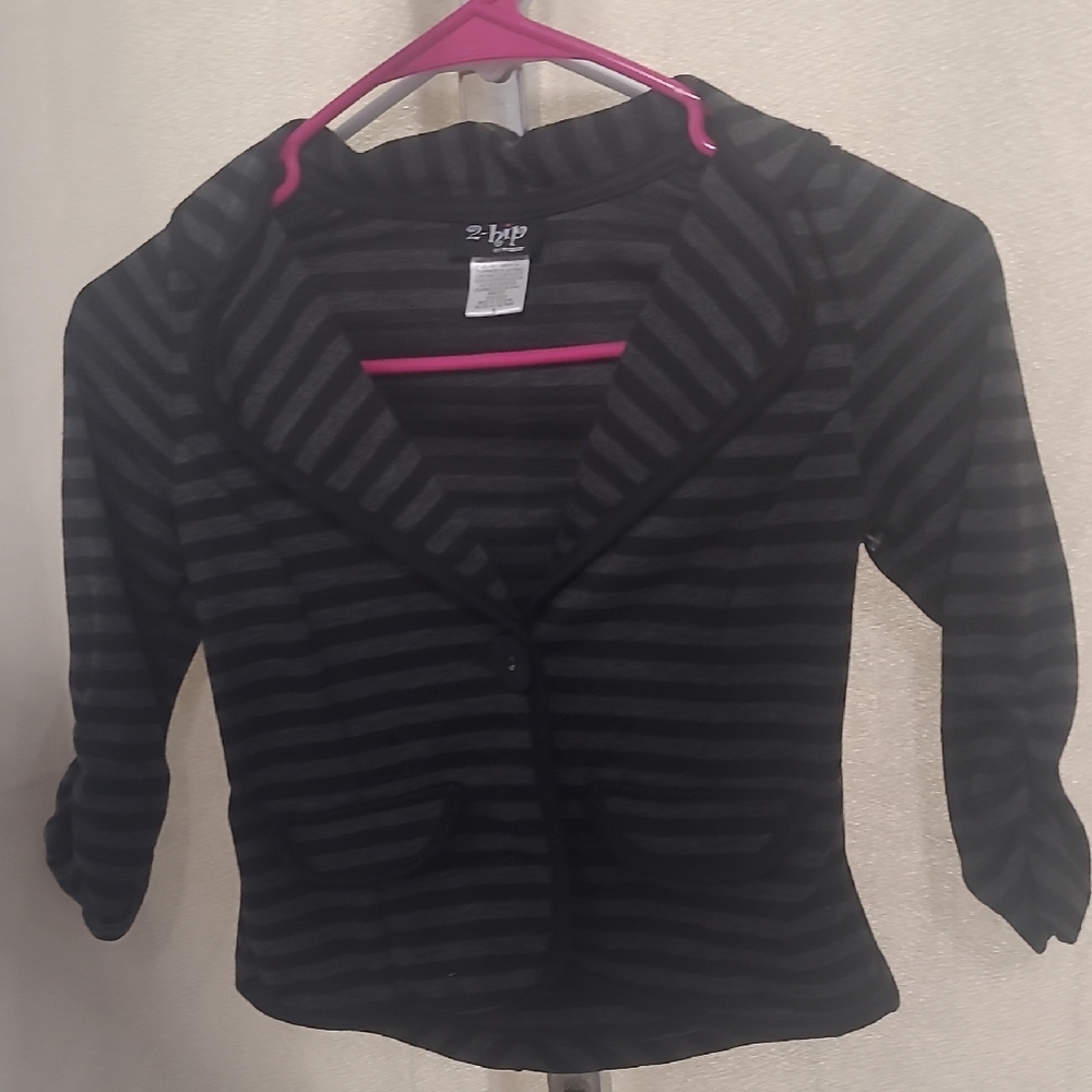 h.i.p. Black and Gray Striped Jacket